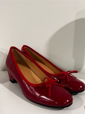 Red Ballet Genuine lambskin leather Pump Cat Heels